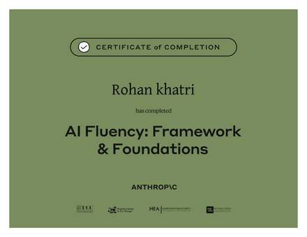 AI Fluency: Framework & Foundations certificate