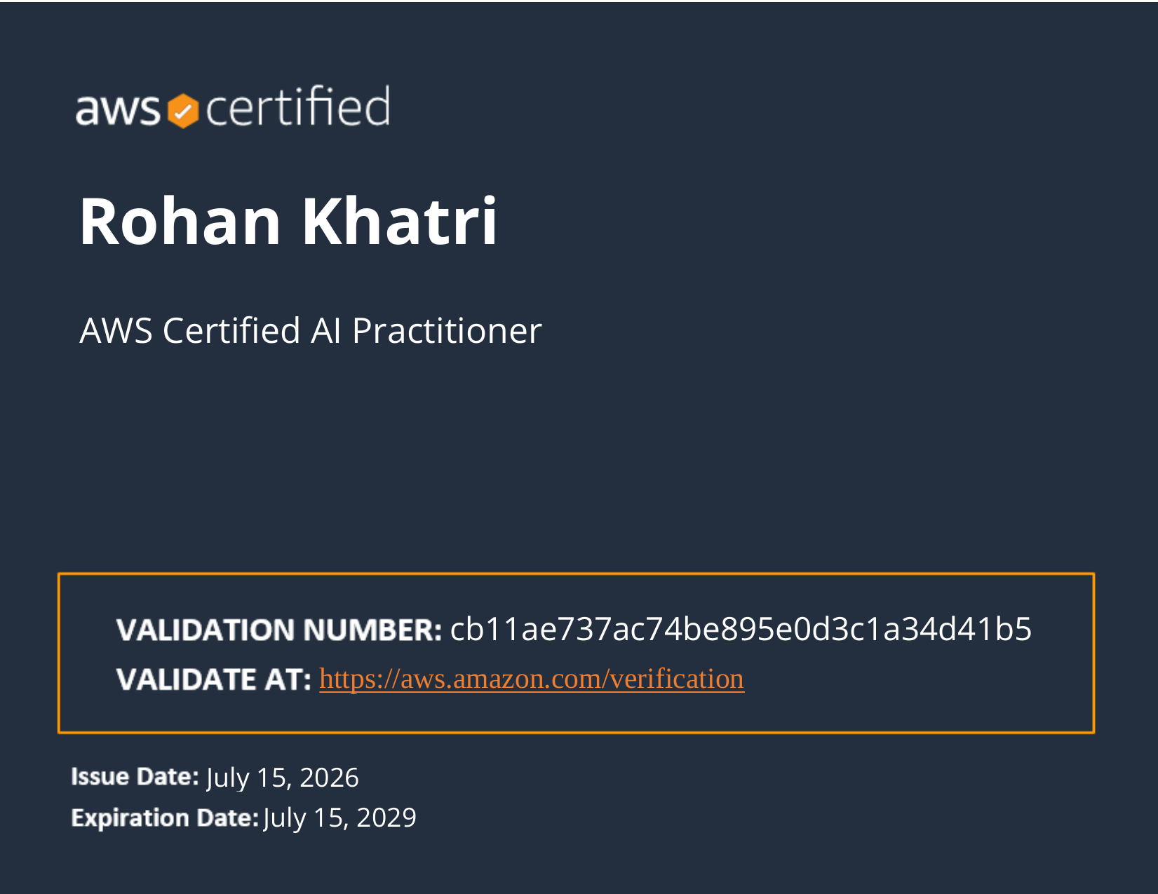 AWS AI Practitioner certificate
